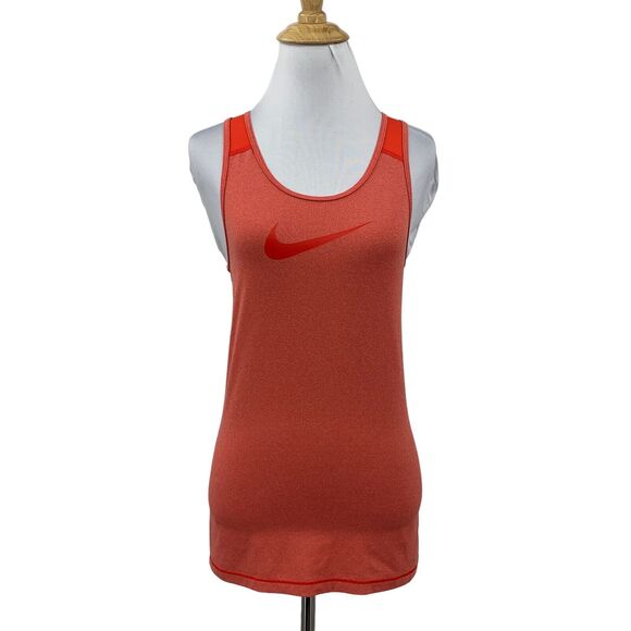Nike Pro Tank Top Womens S Small Red Logo Swoosh Cool Dri Fit Racerback Training - Picture 1 of 12